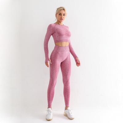 China New Design Best Seamless Fitness Sport Suit Breathable Woman Set Sleeve Yoga Sets Comfortable for sale