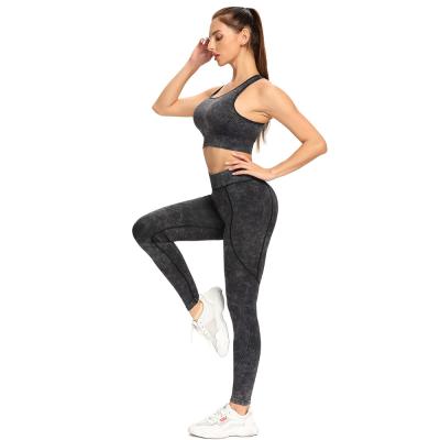 China Breathable Women Gym Fitness Fitness Sets Permance Sleeveless Yoga Legging Sets for sale