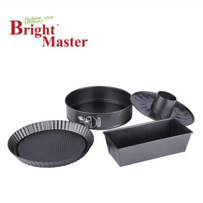 China 4pcs Sustainable Carbon Steel Nonstick Bakeware Set With Springform Bread Pan Flan Pan for sale