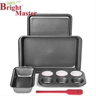 China Sustainable Hot Sale 5pcs Carbon Steel Nonstick Bakeware Set for sale