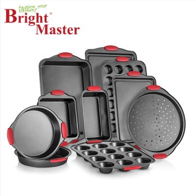 China Sustainable Hot Sale 10pcs Nonstick Carbon Steel Bakeware Set High Quality Kitchenware For Baking And Baking Cake for sale