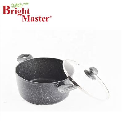 China Sustainable Stone-derived Granite Coating Nonstick Casserole With Lid for sale