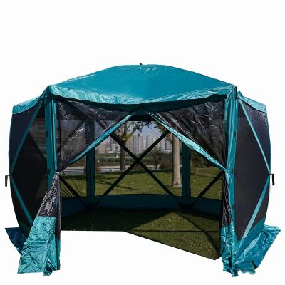 China Diamond Ground Nail Customized 6 Side Quick Freeze Pop Up Screen Camping Tent Mesh Screen Room House Durable Outdoor Garden Gazebo Tent Screen House for sale