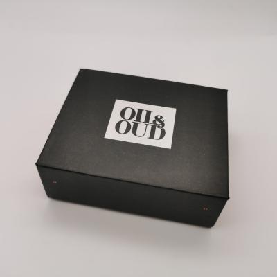 China Wholesale custom free logo black paper gift box recyclable for arabic essence oud oil perfume bottle package for sale