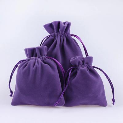 China Recyclable Custom Gift Bags Velvet Material With Ribbon for sale