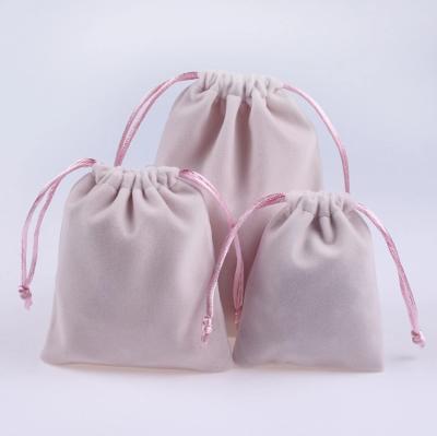 China Good quality recyclable velvet bag with drawstring for sale