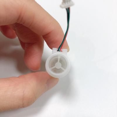 China POM Water Bottle Flow Probes Food Grade Around OD 11mm 0.6-1.5L/min Mini Sensors Turbine Flowmeter Smart for sale