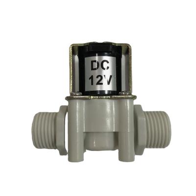 China Solenoid Valve 12v Water Pipe Size General White Nylon Plastic Valve DC12V G1/2 For Water Pump Water Solenoid Valves for sale