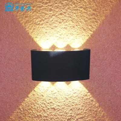 China Modern Black Modern Up Down Outdoor COB 4w LED Wall Lamp Luxury Home Room Bedroom Hotel Bathroom Light Black Decoration for sale