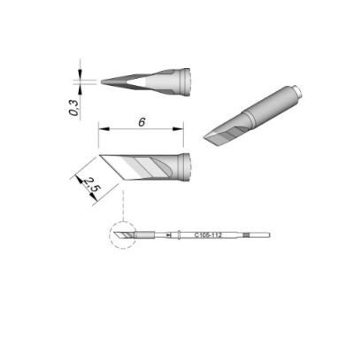 China Original JBC Tip C105-112 Copper Solder Cartridge Tapered For Nano Soldering Station for sale