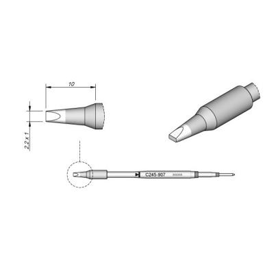 China Original JBC Soldering Iron C245-907 Tips Cartridge Copper Chisel For CD-2BQE Soldering Station With T245-A Handle for sale