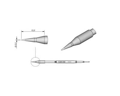 China Original JBC C245-030 Soldering Iron Copper Tips Fit T245-A Handle CD-2BQE Precision Soldering Station for sale