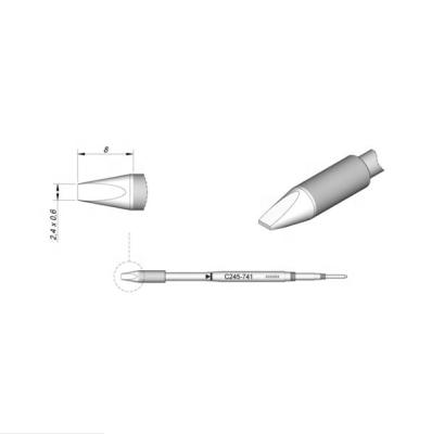 China Nano Soldering Station JBC C245-741 Solder Bit Cartridge Apply For CD-2BE 230V Soldering Station Cartridge Chisel for sale