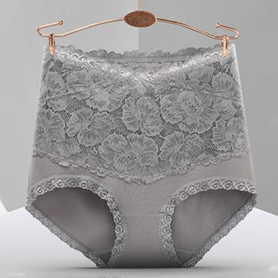 China Wholesale Antibacterial High Waist Plus Size Women Control Briefs Sexy Lace Ladies Cotton Women Underwear Seamless Panties for sale