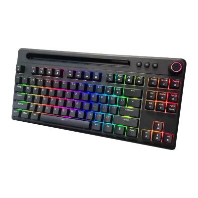 China bestselling Anti-ghosting Led RGB Backlit Gaming PC Peripherial Dual Radio Wired Anti Ghost Kailh Rechargeable Mechanical Keyboard for sale