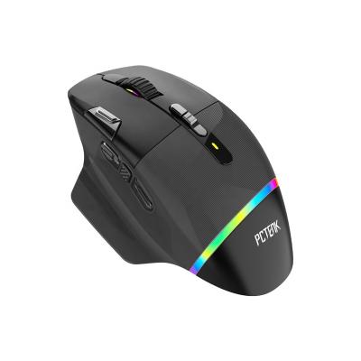 China Hot Selling 2.4g Rechargeable Programmable Gaming Mouse Dual RGB Customize Gaming Gamer Wireless Dual Wired Mice for sale