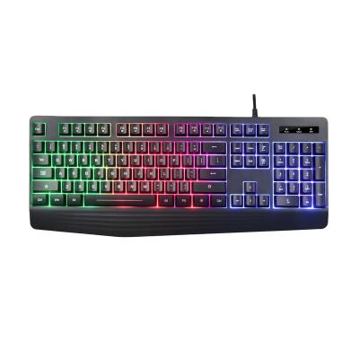 China Playing Games Most Popular USB Membrane Led RGB Membrane Led PC Peripherial Slim Backlit Mechanical Game Wired Keyboard for sale