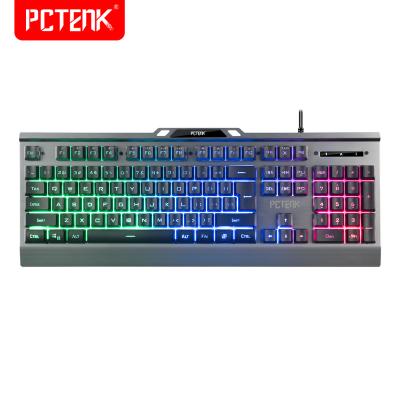 China Anti-Ghosting Keyboard Anti-Ghost Membrane Led RGB Slim Usb Gaming Backlit PC Peripherial Wired Mechanical Feeling Keycaps High Laser for sale