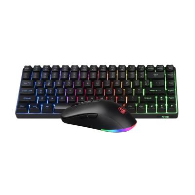 China New Arrival RGB USB PC Peripherial Fashionable Membrane Mechanical Backlit Gaming Dual Wireless Keyboard and Mouse Combo for sale