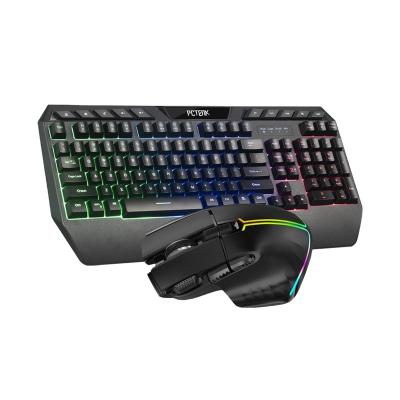 China New Arrival RGB Backlit Membrane Anti Ghost Mechanical Laptop Gaming Keyboard Mouse Combos for sale