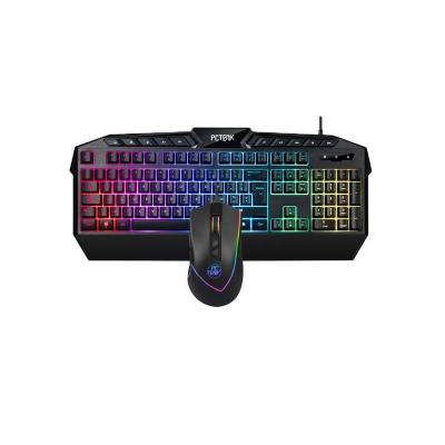 China Waterproof Membrane Led Mechanical Feeling Keyboard and Mouse RGB Backlit PC Peripherial Anti Ghost Table Gaming Combos for sale