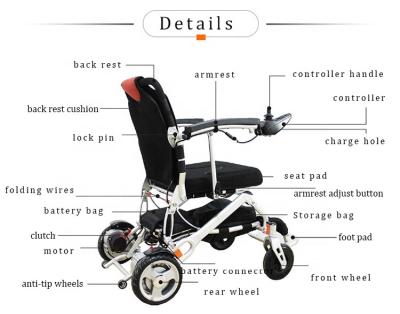 China Portable Aluminum Lithium Battery Electric Power Wheelchair Front: 7