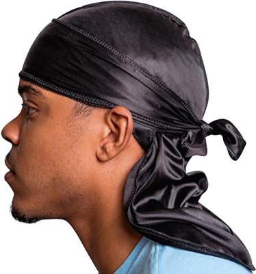 China Outdoor Cycling Sport Wholesale 360 ​​Wave Silk Durags Satin Make Designer Durag Silk Rags Shinning Bandana Headwraps Durag For Men for sale