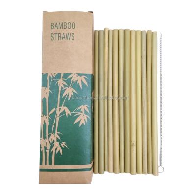 China Restaurant Cafe Natural Reusable Eco Friendly Custom Logo Drinking Bamboo Straws With Best Quality for sale