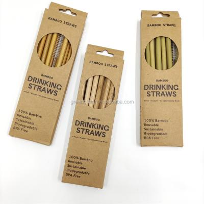 China Restaurant Cafe Logo Reusable Natural Organic Bamboo Fiber Wholesale Eco Friendly Customized Drinking Straw for sale