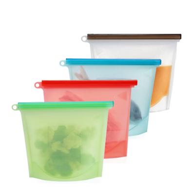 China Silicone Viable Resealable Bag, Reusable Silicone Sandwich Bag, Silicone Food Storage Bag 1000ml for sale