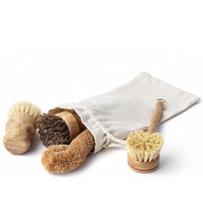 China Sustainable Eco Friendly Kitchen Products Wooden Bamboo Handle Sweep Natural Material Fiber Bristle Kitchen Brush Coconut Sisal Fiber Brushes for sale