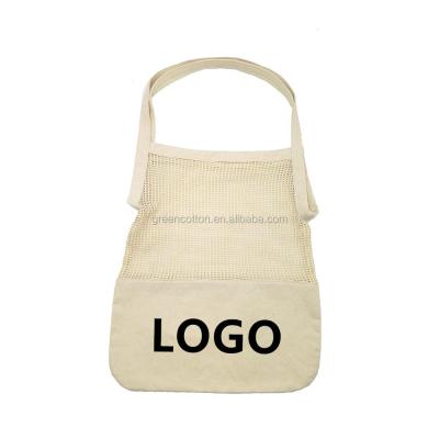 China Hot Selling Reusable Zero Waste Large Mesh Rept Eco 100% Organic Cotton Eco-Friendly Greencotton Mesh Produce Reusable Shopping Bag for sale