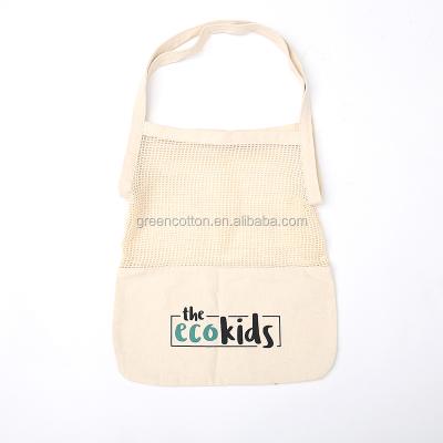 China Eco-friendly Reusable Organic Packaging Reusable Shopping Tote Grocery Bag From Greencotton Cotton Net Market for sale