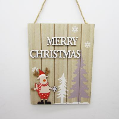 China Europe Christmas Decor Wall Art Wooden Reindeer Santa Hanging Plaque Modern Home Decor Luxury Interior Decoracion for sale