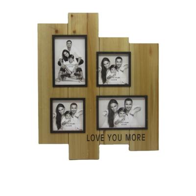 China Wood Wall Hanging Digital Photo Frame Lotus Design Modern Glass Decorative MDF Home Multi Collage Photo View for sale