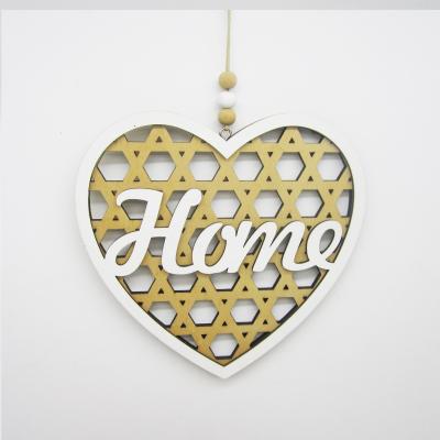 China Europe Honeycomb Wooden Hanging LOVE Plaque Sign Heart Craft SWEET HOME HOME Decorations For Home for sale