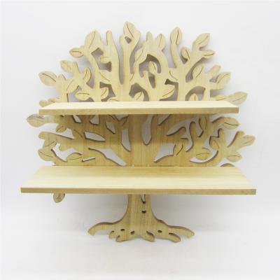 China CLASSIC Plywood Wood Craft MDF Decor Wall Shelf Pattern Tree Home Decoration For House Hanging for sale