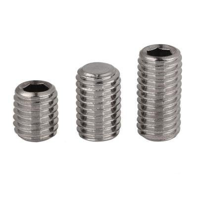 China Stainless Steel DIN913 Hexagon Socket Set Screw With Flat Point Stainless Steel Grade 304 316 8.8 10.9 12.9 for sale