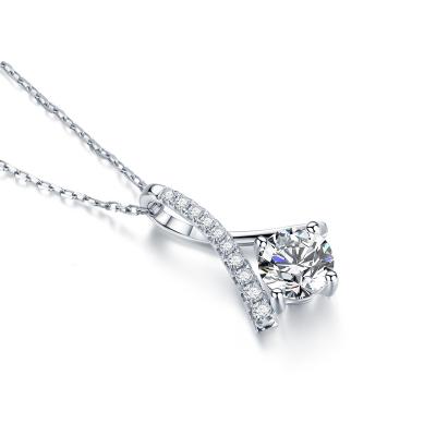 China TianShiZhiYue Elegant Link Women Necklace S925 Sterling Silver Brilliant Cut Moissanite Women Necklace TRENDY Color Jewelry for sale