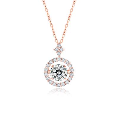 China TianShiZhiYue FASHIONABLE Hot Sale Gold Plated Jewelry 925 Sterling Silver Circle Moissanite Pendant Necklace for sale