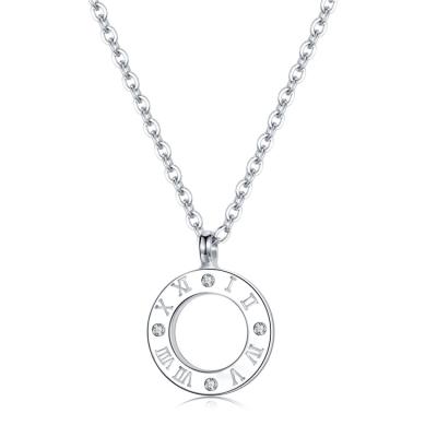 China TianShiZhiYue FASHIONABLE Circle Delicacy 925 Sterling Silver Custom Personalized Birthstone Pendant Necklace For Women for sale