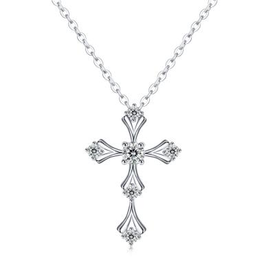 China Beautiful Hiphop TianShiZhiYue moissanite pendant designs 925 Sterling Silver Jewelery Cross Pendant for sale