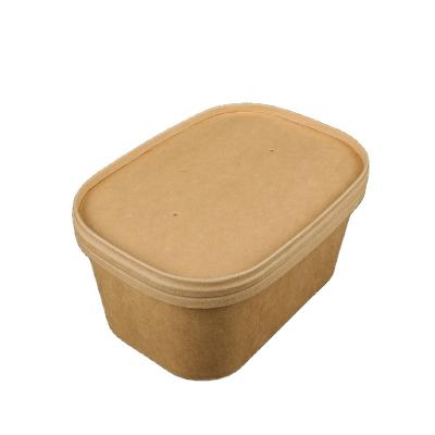 China Factory Manufacture Various Disposable Food Kraft Paper Square Paper Packaging Box for sale