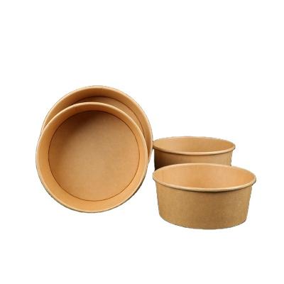 China Factory Direct Sales Disposable High Quality Salad Wrapping Paper Bowl With Lid for sale