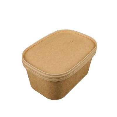 China Good Quality Disposable Kraft Paper Wholesale Customized Rectangular Bowl for sale