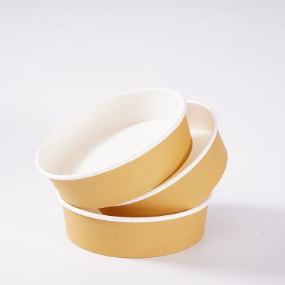 China 100% Microwavable Eco-friendly Disposable Take Out Wrapping Paper Salad To Go Bowls With Cover for sale