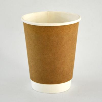 China Double Hot Stamping Printed Customized Disposable Insulated Hot PE Coated Waterproof Kraft Paper Cups For Hot Drinks for sale