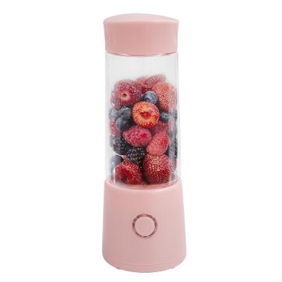 China USB Easy Use Rechargeable Fruit Juicer Mini Electric Portable Blender With 2 Blades 300ml Bottle for sale