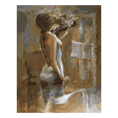 China Wholesale Impressionist Woman Adult Painting Oil Painting On Canvas DIY Digital Painting By Numbers For Home Decoration for sale