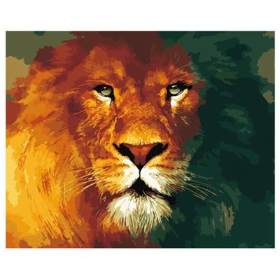 China Wholesale Animal Impressionist Series Lion Oil Painting On Canvas Frames Kids DIY Paint By Numbers For Home Decoration for sale